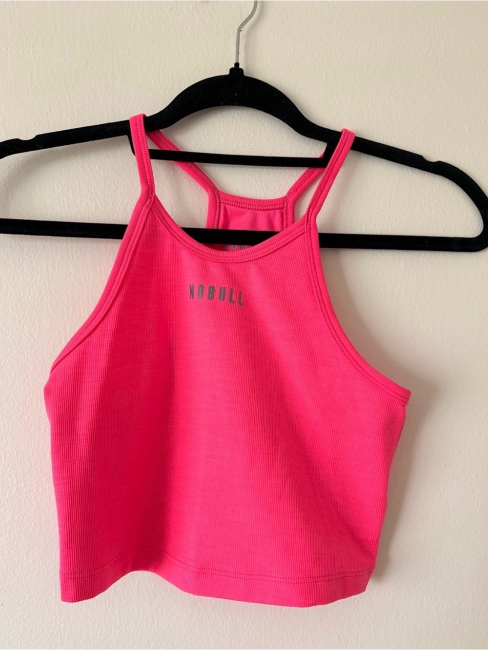 NOBULL Hot Pink Cropped Ribbed Tank Top